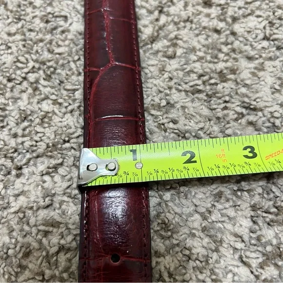 Mauri Men’s Red Genuine Alligator Belt Italy Size 36 - Picture 10 of 11